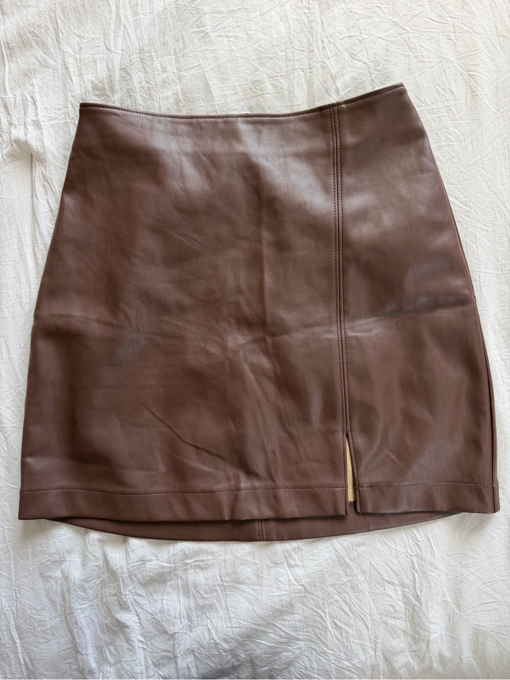 Hollister Brown Faux Leather Mini Skirt